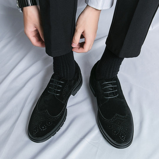 Herren Brogue-Derby aus Veloursleder mit gepolstertem Komfortfußbett und profilierter Gummilaufsohle Shop Nory