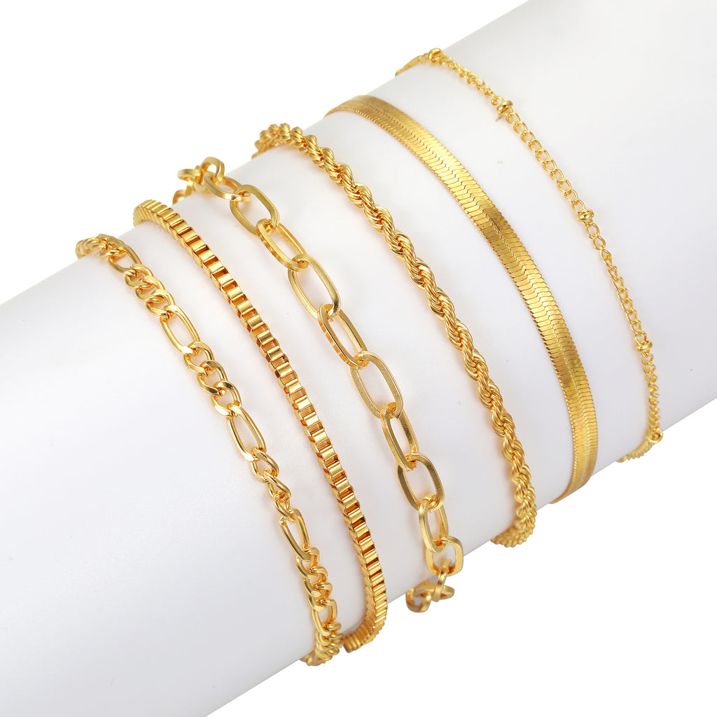 Damen Armreifen-Set mit funkelnden Zirkonia und eleganten Kettendesigns Shop Nory