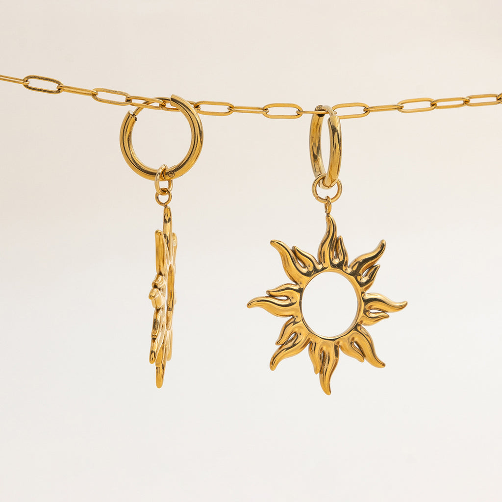 Damen Ohrhänger mit sonnenschein-inspiriertem Design aus hypoallergenem und rostfreiem Edelstahl Shop Nory