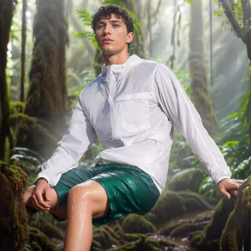 Herren Leichte atmungsaktive Outdoor-Windjacke mit Kapuze und Reißverschluss Shop Nory