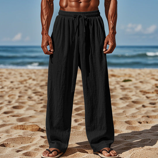 Herren luftige Sommer-Cargohose mit elastischem Bund und praktischen Seitentaschen