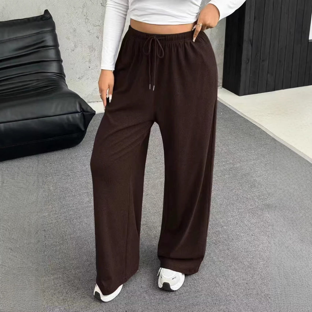 Damen nan weite Relaxhose mit hohem Bund elastischem Kordelzug und weitem Bein Shop Nory