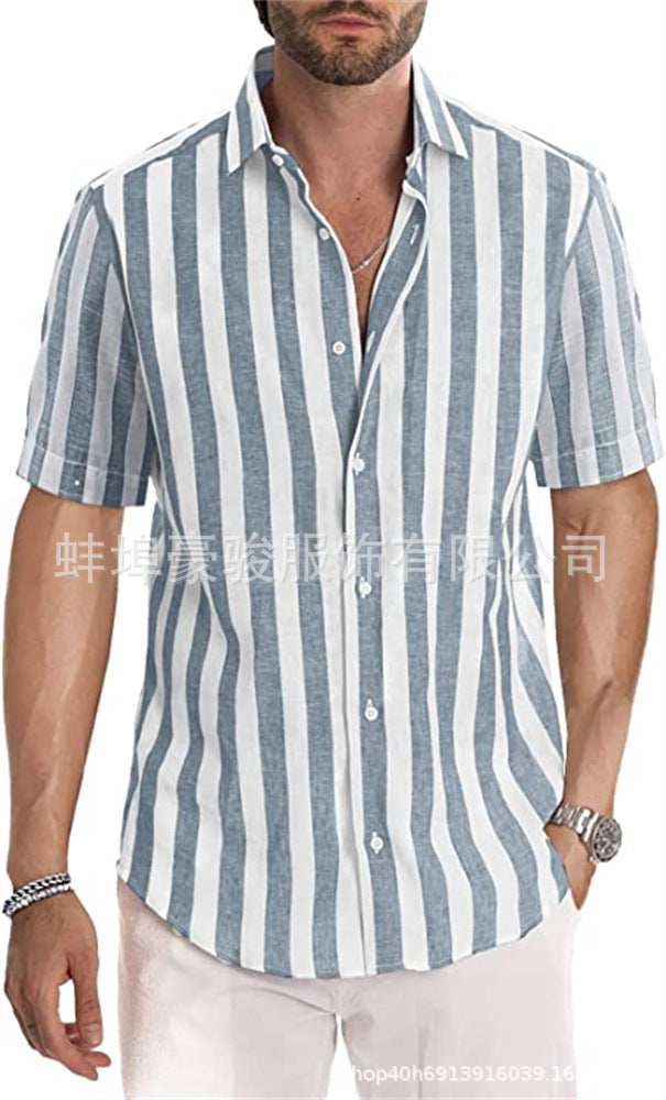 Herren Hemd mit gestreiftem Revers