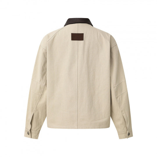 Unisex Kastige Canvas-Blousonjacke mit kontrastierendem Cordkragen und aufgesetzten Klappentaschen Shop Nory
