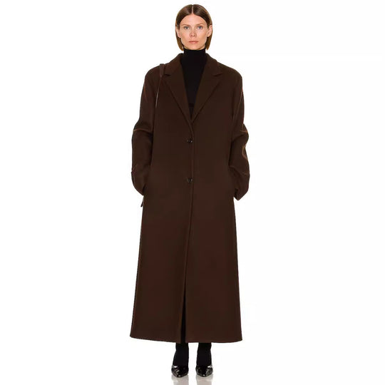 Damen Maximaler Einreihiger Mantel im Oversize‑Schnitt mit klassischem Revers Shop Nory
