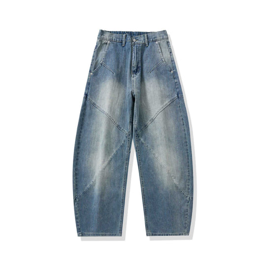 Damen Hochtaillierte Relaxed-Fit Jeanshose mit dekorativen Teilungsnähten und großzügigen Eingrifftaschen Shop Nory