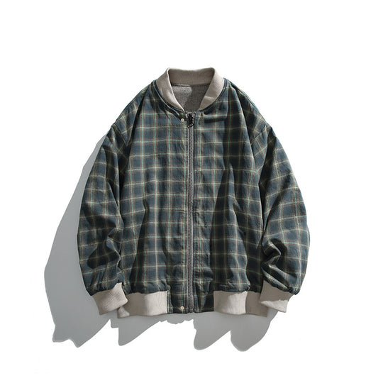 Unisex Boxy-Bomberjacke im Fischgrät-Look mit Rippbündchen, Pattentaschen und verdeckter Druckknopfblende Shop Nory
