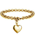 Damen Armband mit herzförmigem Anhänger und elegantem Gliederdesign Shop Nory