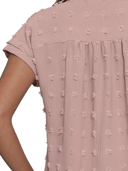 Damen lässige Hemdbluse mit strukturiertem Design und Umlegekragen Shopnory