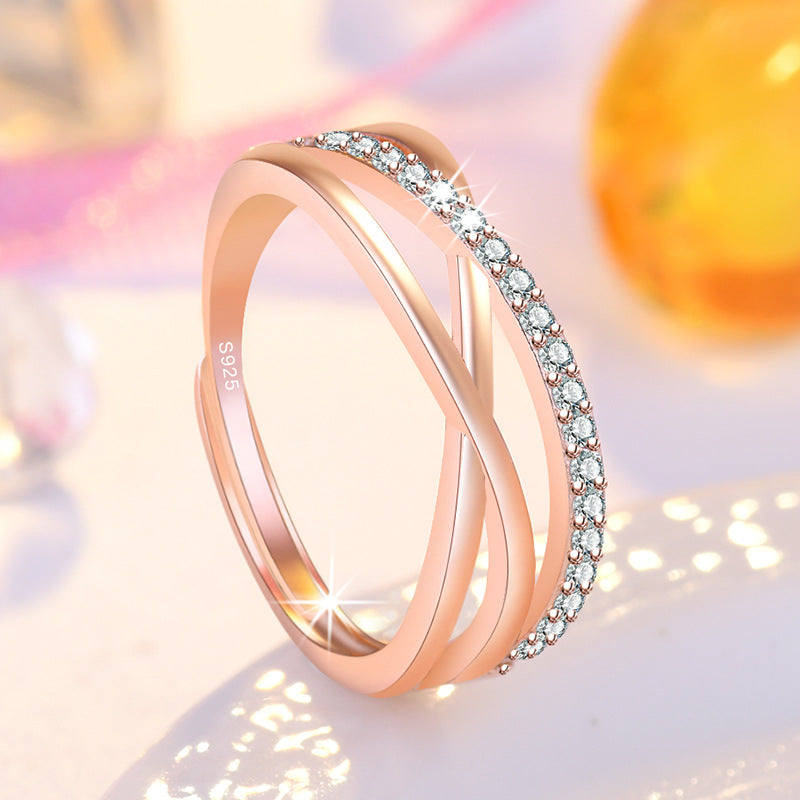 Damen Kreuzring mit funkelnden Zirkonia Shop Nory