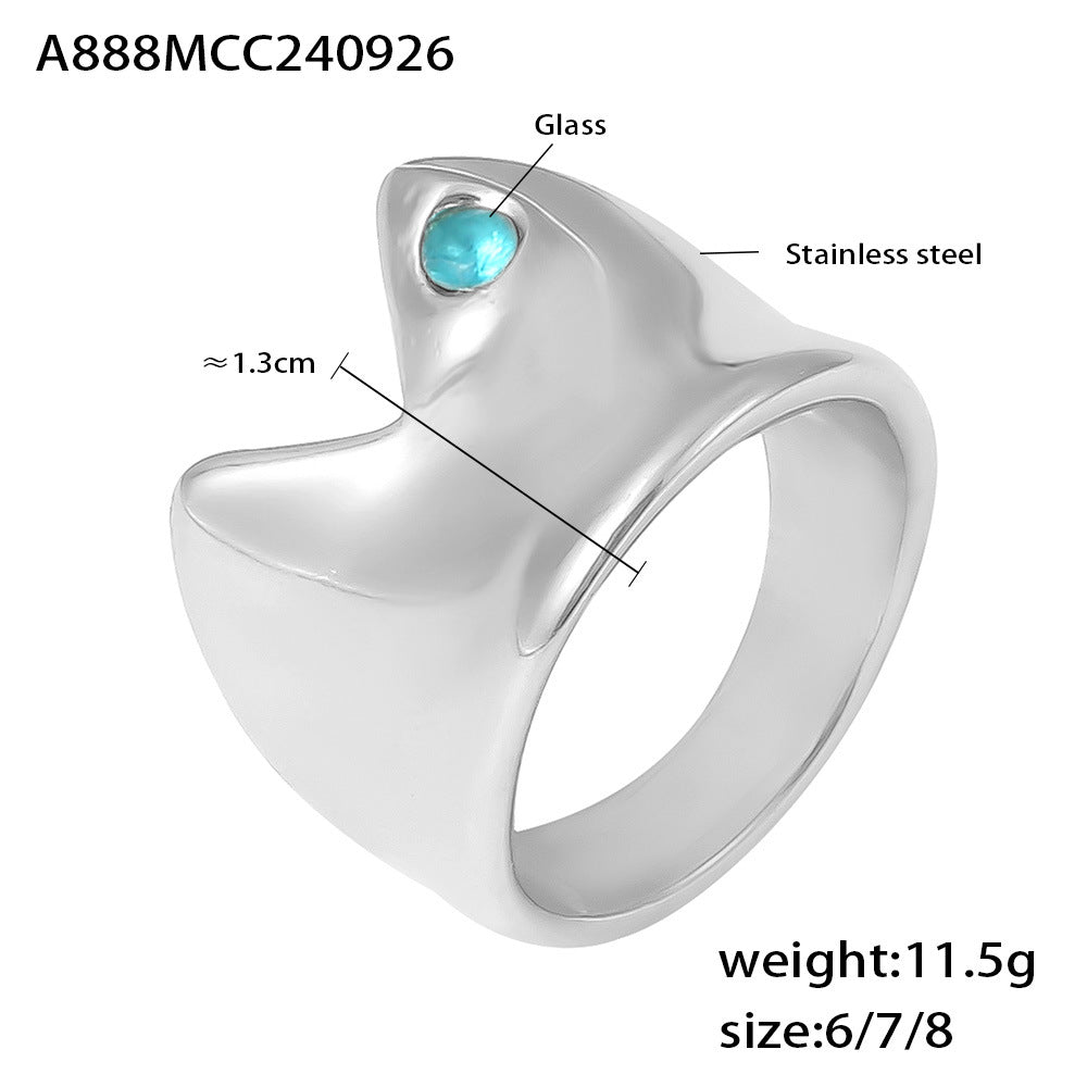 Damenring mit stilvollem Fischdesign aus hochwertigem Edelstahl Shop Nory