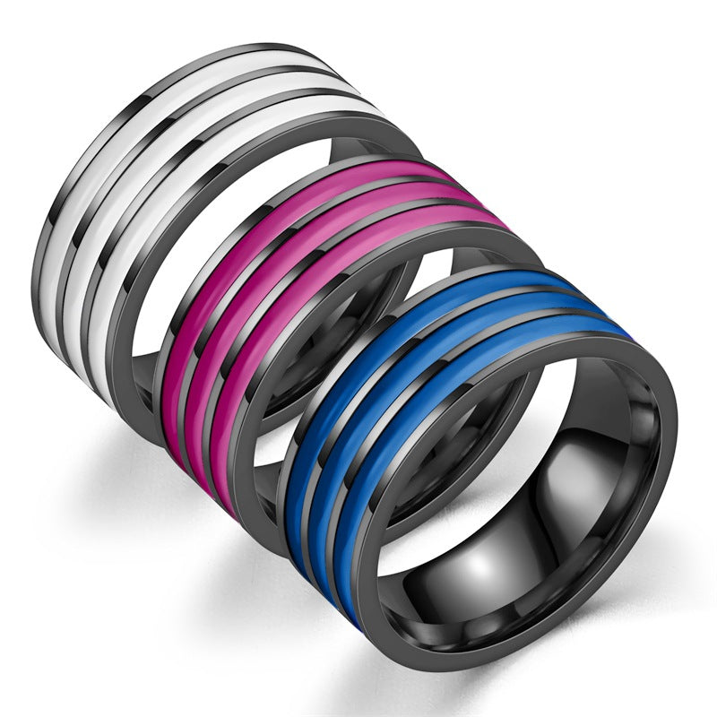 Herren Ring mit modernem Streifenmuster Shop Nory