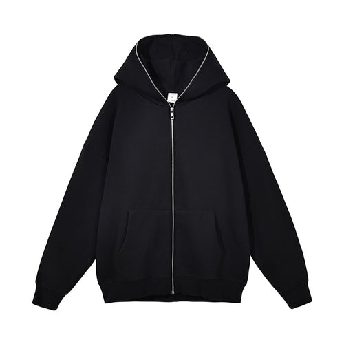 Unisex nan Kapuzenjacke mit durchgehendem Reißverschluss, doppellagiger Kapuze und Kängurutaschen Shop Nory