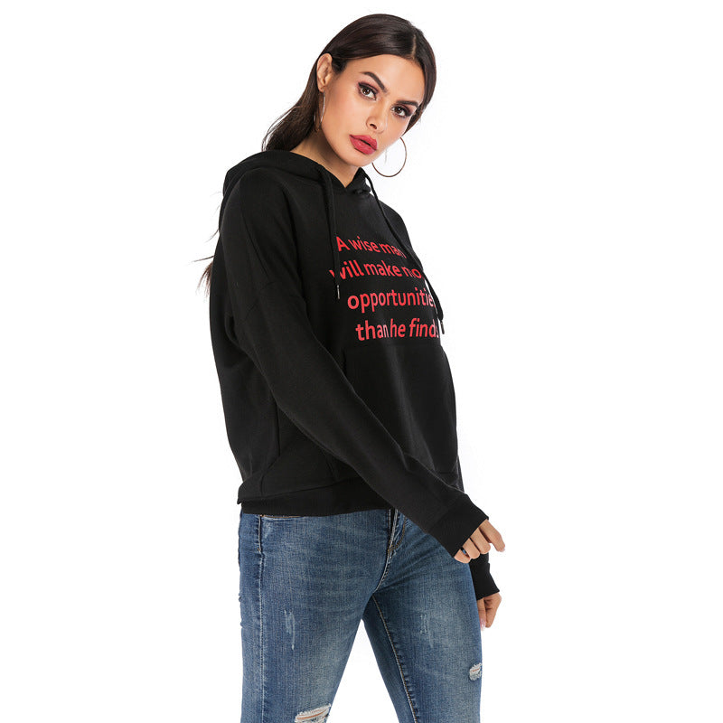 Damen Kapuzenpullover mit Statement-Print, Kängurutasche und Oversize-Schnitt Shop Nory