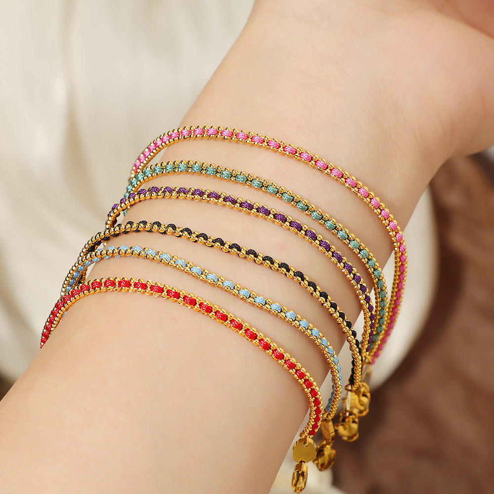 Damen romantisches Armband mit funkelnden roten Zirkonia Shop Nory