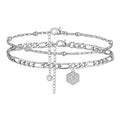 Damen Fußkettchen mit elegantem Gliederdesign und funkelnden Anhängern Shop Nory