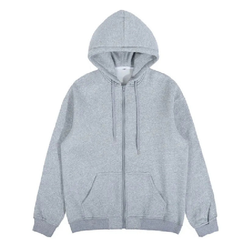 Unisex nan minimalistischer Zip-Hoodie aus schwerer Baumwollmischung mit Kängurutaschen und gerippten Bündchen Shop Nory