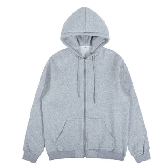 Unisex nan minimalistischer Zip-Hoodie aus schwerer Baumwollmischung mit Kängurutaschen und gerippten Bündchen Shop Nory