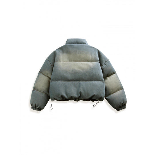 Unisex Kurze Oversize-Steppjacke mit Stehkragen, Kordelzug und elastischen Ärmelbündchen Shop Nory