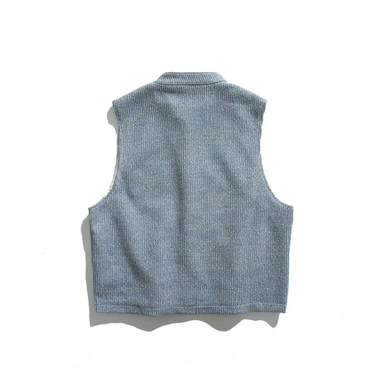 Damen Strickweste mit Stehkragen, Knopfleiste und aufgesetzten Taschen Shop Nory