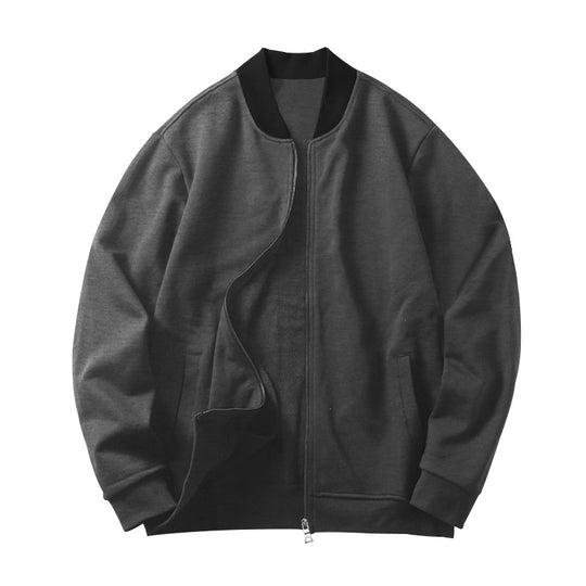 Herren Minimalistische Bomberjacke mit durchgehendem Reißverschluss, geripptem Stehkragen & Eingrifftaschen Shop Nory