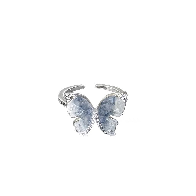 Damen Ring mit verspieltem Schmetterlingsdesign und funkelnden Zirkonia Shop Nory