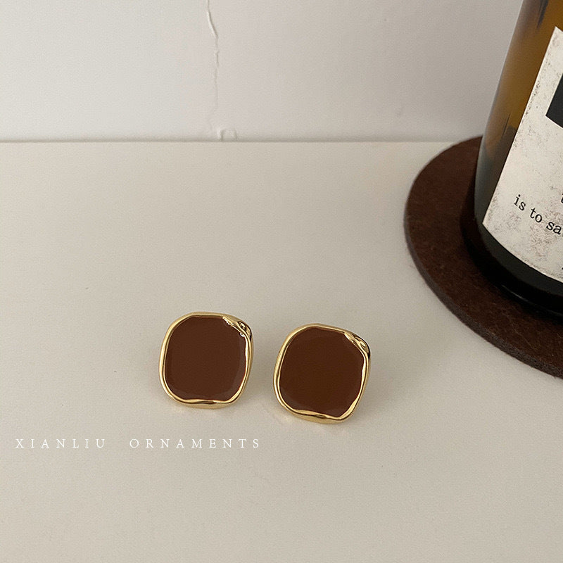 Damen Ohrringe mit einzigartigem geometrischem Design und elegantem goldenen Rand Shop Nory