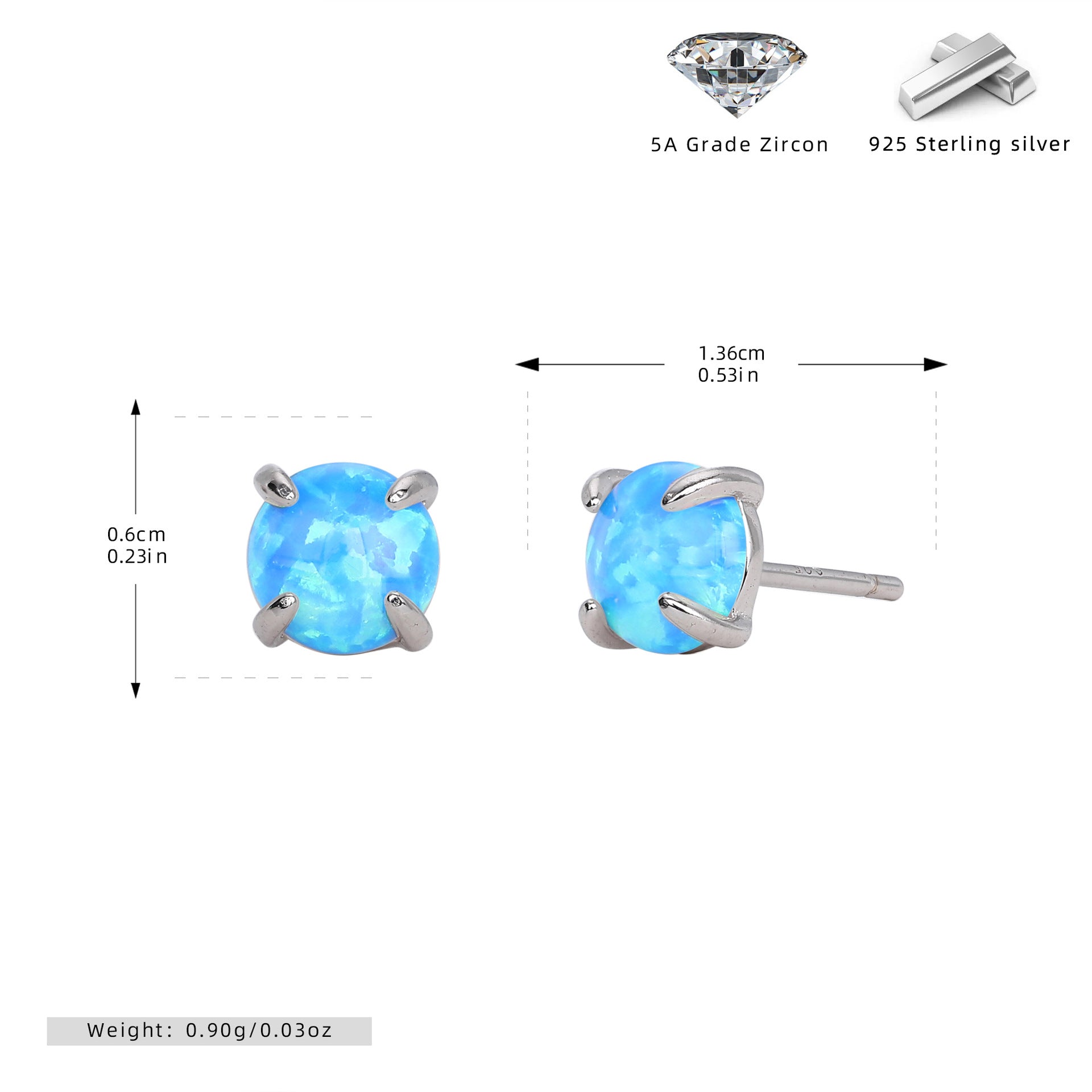Damen Ohrstecker mit funkelnden 5A Zirkon und hochwertigem 925 Sterling Silber Shop Nory