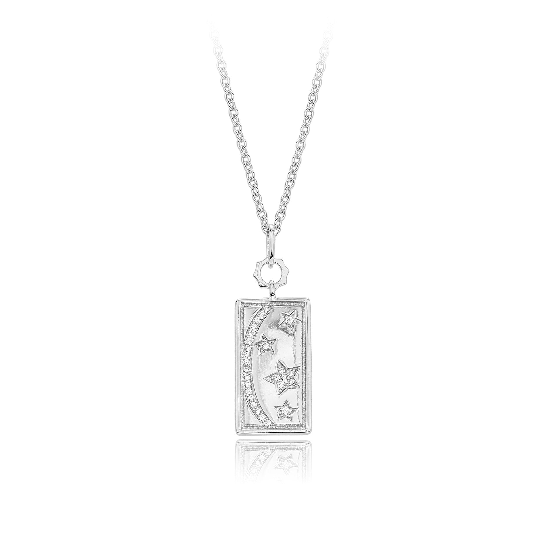 Damen Halskette mit schützendem Mond- und Sternenanhänger aus hochwertigem 925 Sterling Silber Shop Nory