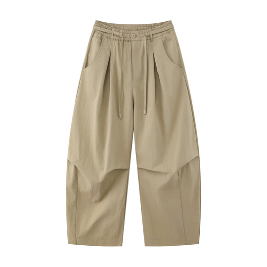 Damen Weite Culotte-Hose mit hohem Bund, Kellerfalten und Kordelzug Shop Nory