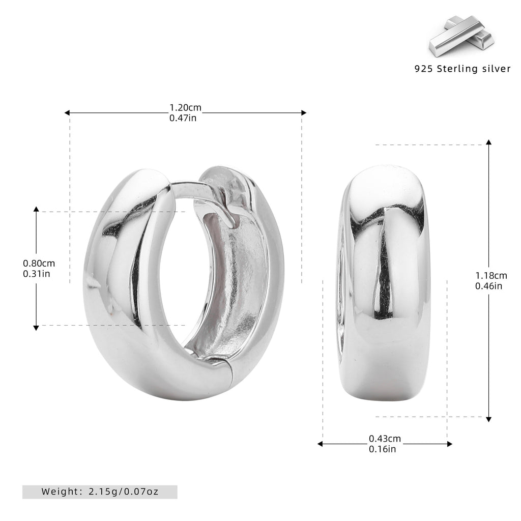 Damen Creolenohrringe aus hochwertigem 925 Sterling Silber mit glänzender Oberfläche Shop Nory