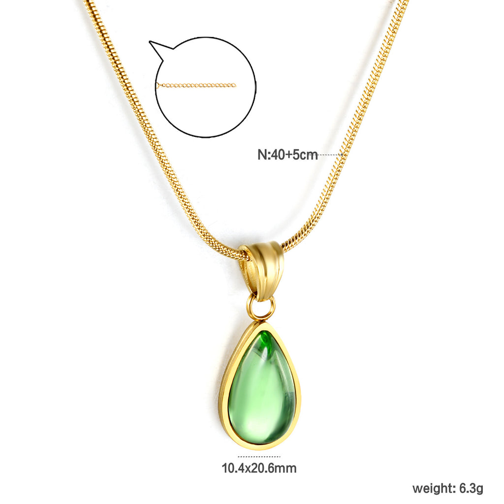 Damen Halskette mit tropfenförmigem Anhänger aus hochwertigem Edelstahl Shop Nory