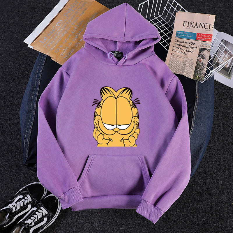 Unisex nan Kapuzensweatshirt mit großflächigem Comicgesicht-Print, weichem Fleece-Innenfutter und Kängurutasche Shop Nory