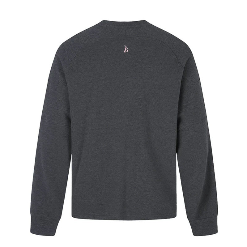 Damen Oversize-Sweatshirt mit V-Ausschnitt, Raglanärmeln und typografischem Frontprint Shop Nory