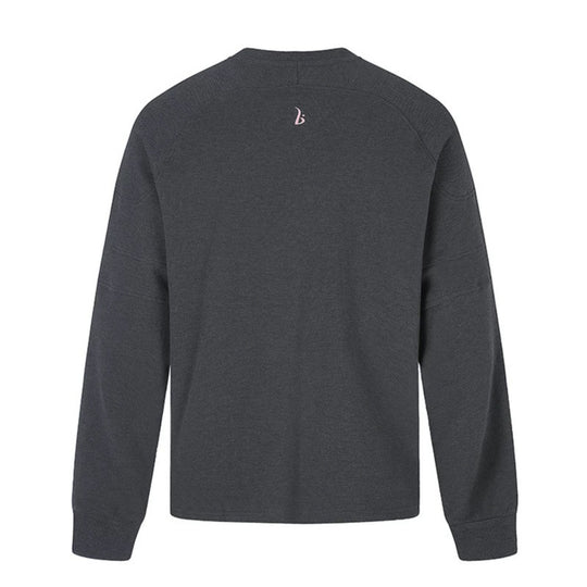 Damen Oversize-Sweatshirt mit V-Ausschnitt, Raglanärmeln und typografischem Frontprint Shop Nory