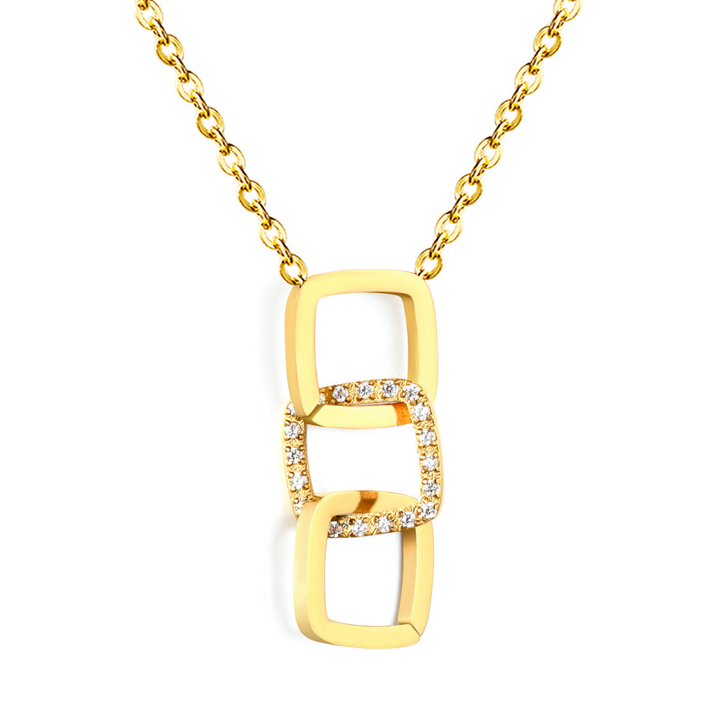 Damen elegante Halskette mit funkelndem Zirkonia-Anhänger und verstellbarem Kettendesign Shop Nory