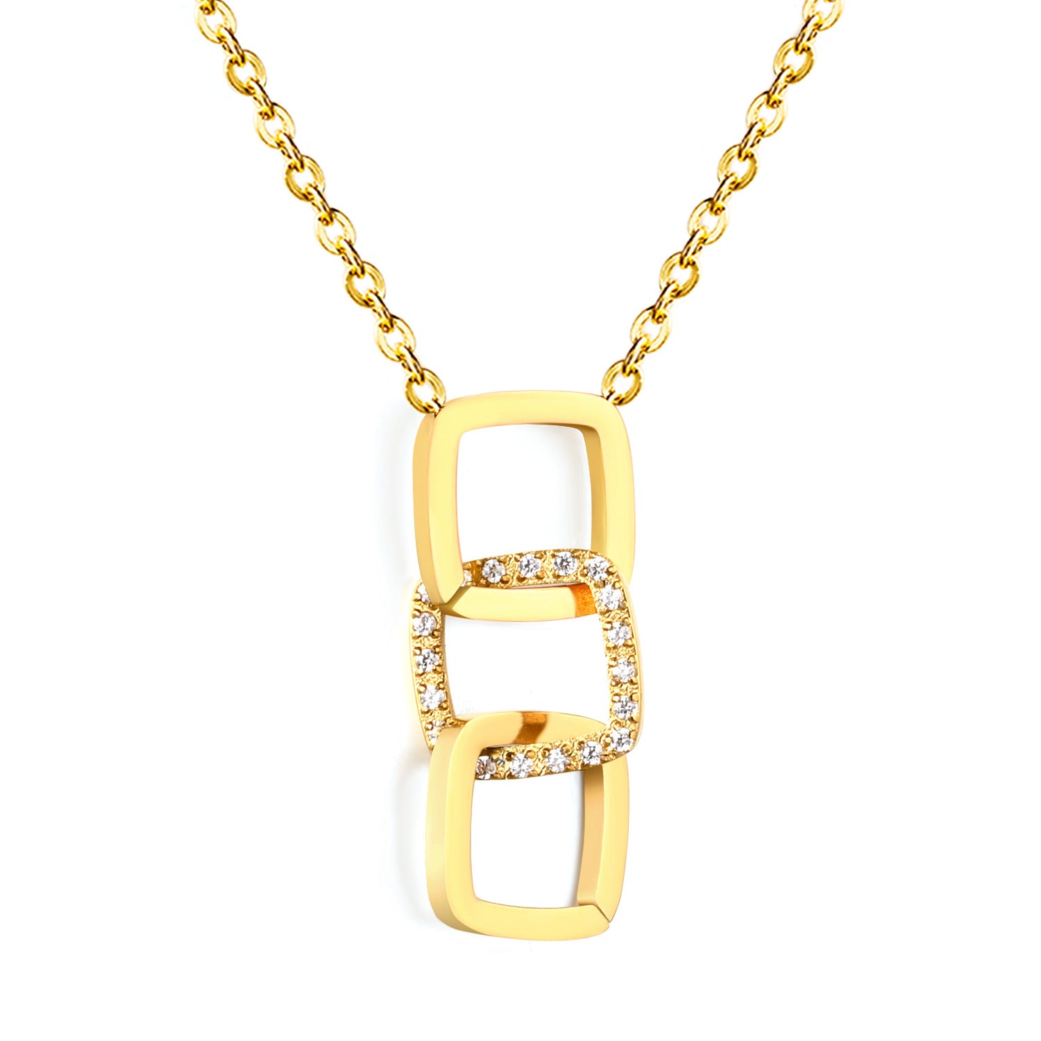 Damen elegante Halskette mit funkelndem Zirkonia-Anhänger und verstellbarem Kettendesign Shop Nory