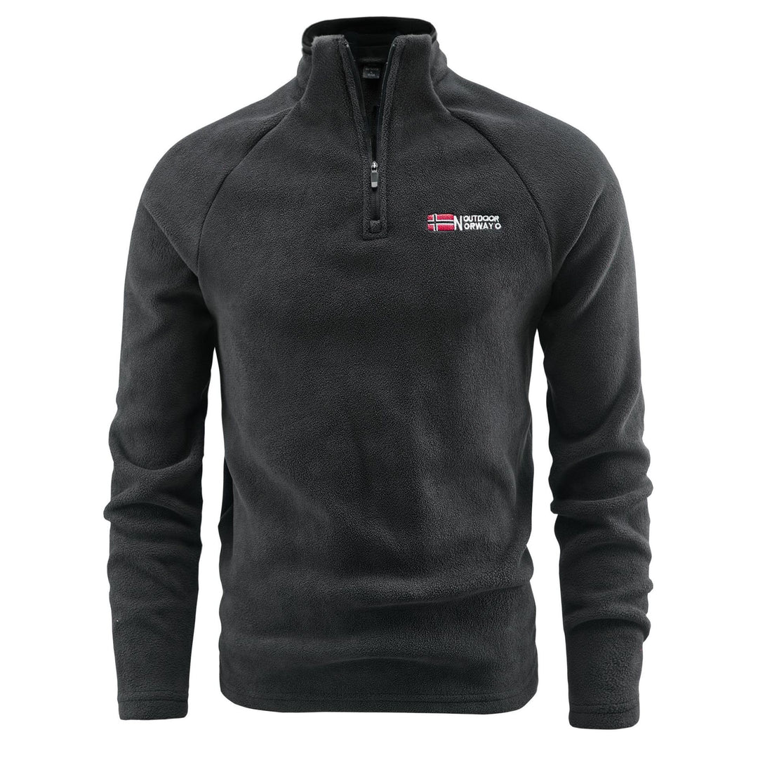 Herren Fleece-Pullover mit halbem Reißverschluss und hohem Stehkragen Shop Nory