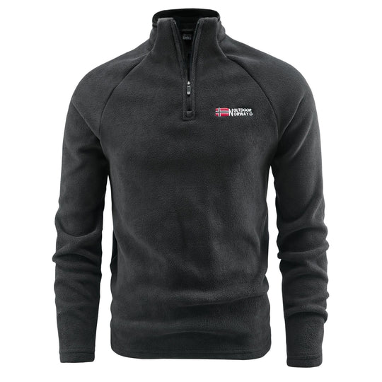 Herren Fleece-Pullover mit halbem Reißverschluss und hohem Stehkragen Shop Nory