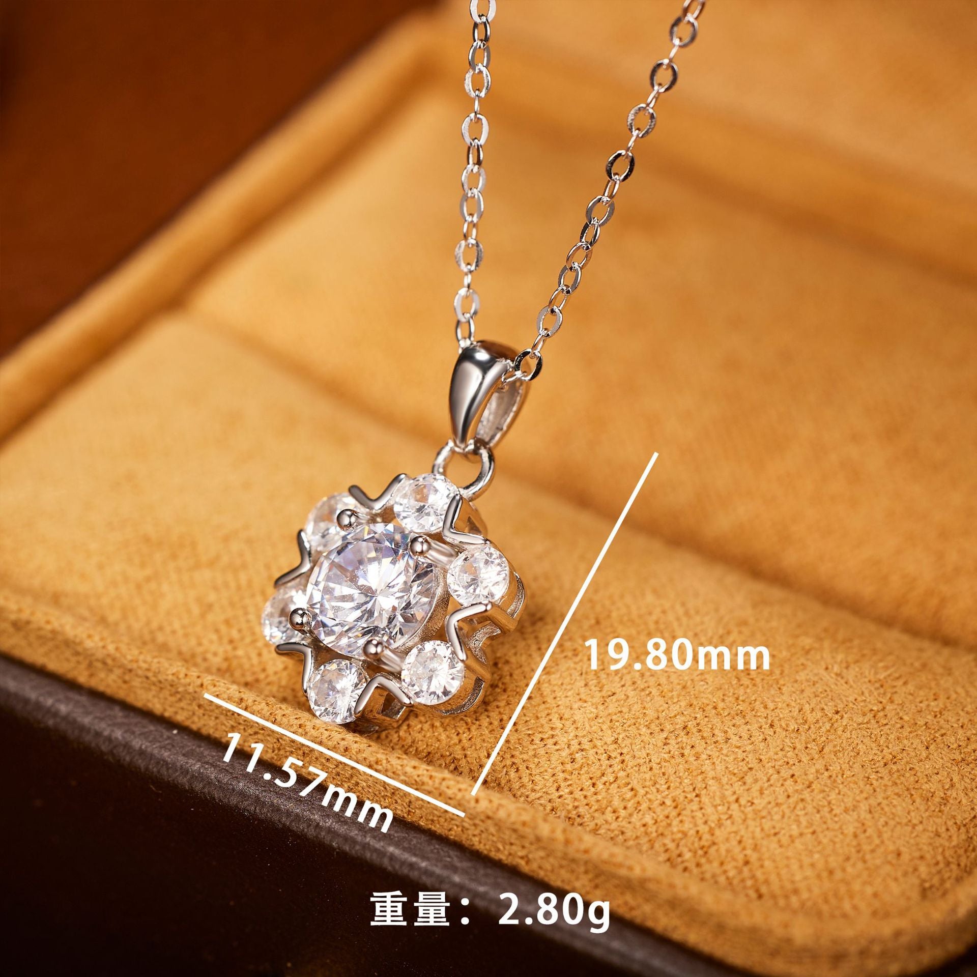 Damen exquisite Halskette mit funkelndem Kristallanhänger Shop Nory