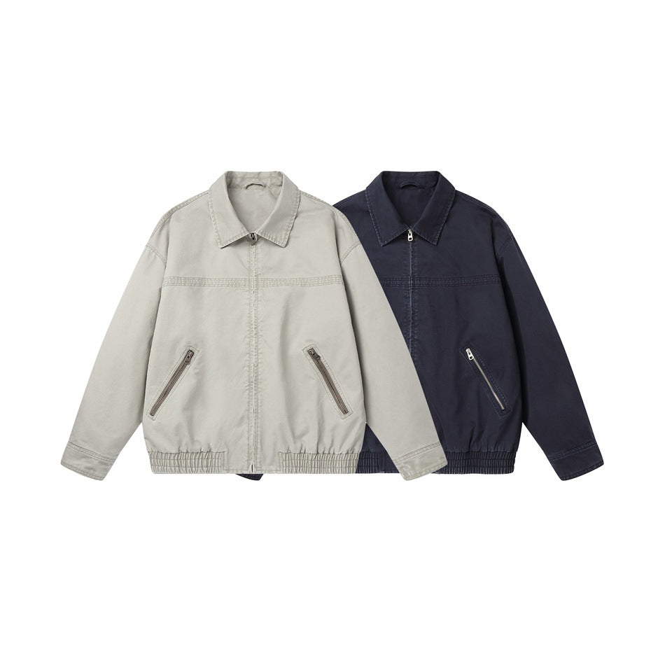 Herren Kurzblouson im Boxy‑Cut aus Canvas mit diagonalen Reißverschlusstaschen und elastischem Saum Shop Nory