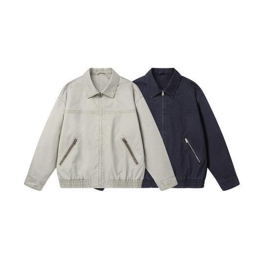 Herren Kurzblouson im Boxy‑Cut aus Canvas mit diagonalen Reißverschlusstaschen und elastischem Saum Shop Nory
