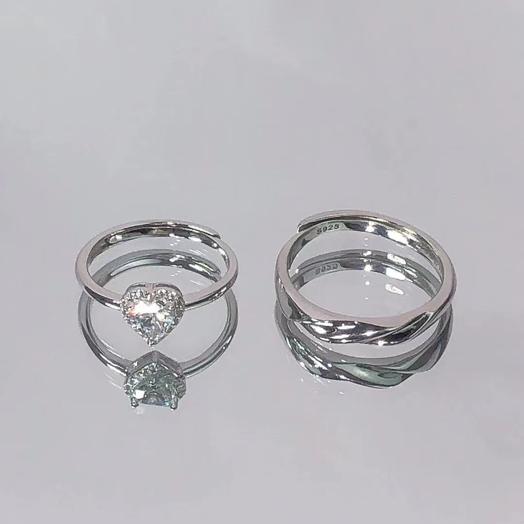 Damen Ring-Set mit kunstvollem Herz-Design und funkelnden Zirkonia Shop Nory