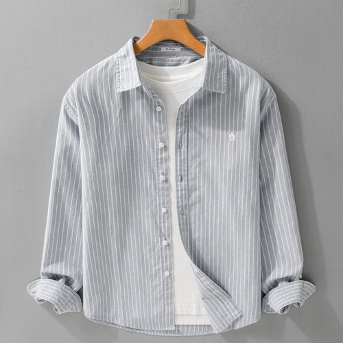 Herren Gestreiftes Layering-Hemd aus feinem Oxford-Baumwollstoff mit entspanntem Schnitt Shop Nory