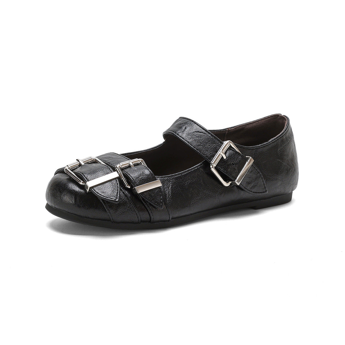 Damen Ballerinas mit modischen Riemen und Schnallen
