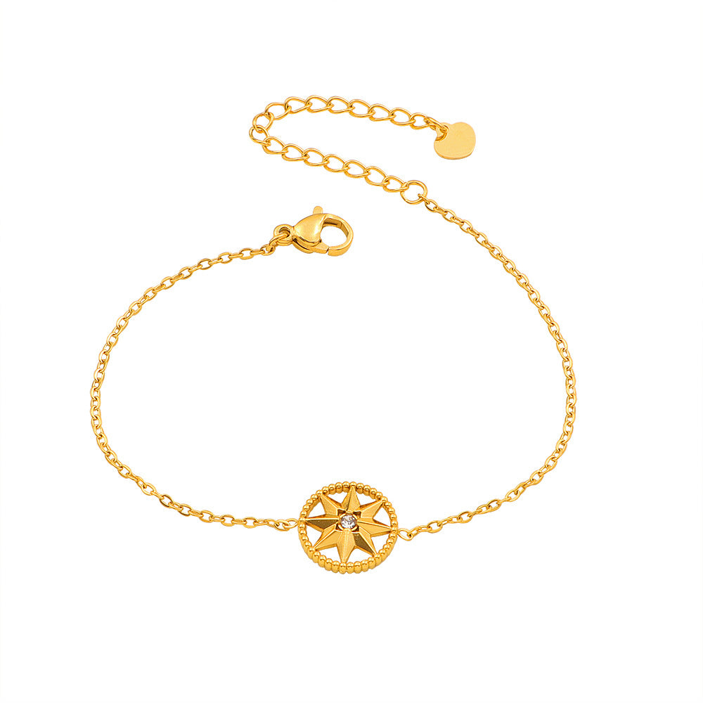 Damen zarte Armband mit filigranem Kompass-Anhänger Shop Nory