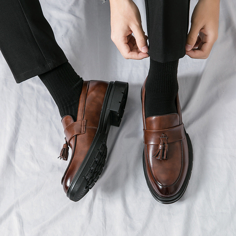 Damen elegante Loafers mit Quasten und hochwertigem Leder