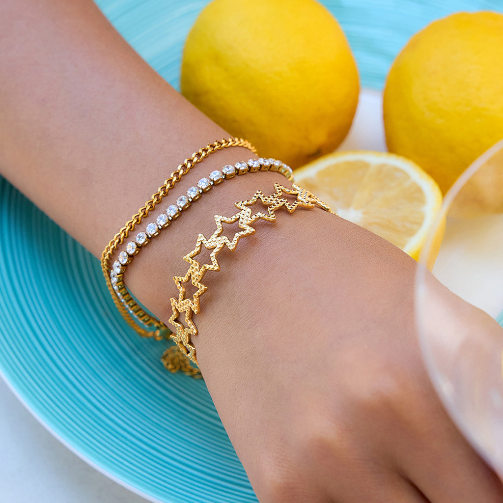 Damen Armband aus hypoallergenem Edelstahl mit elegantem Gliederdesign Shop Nory