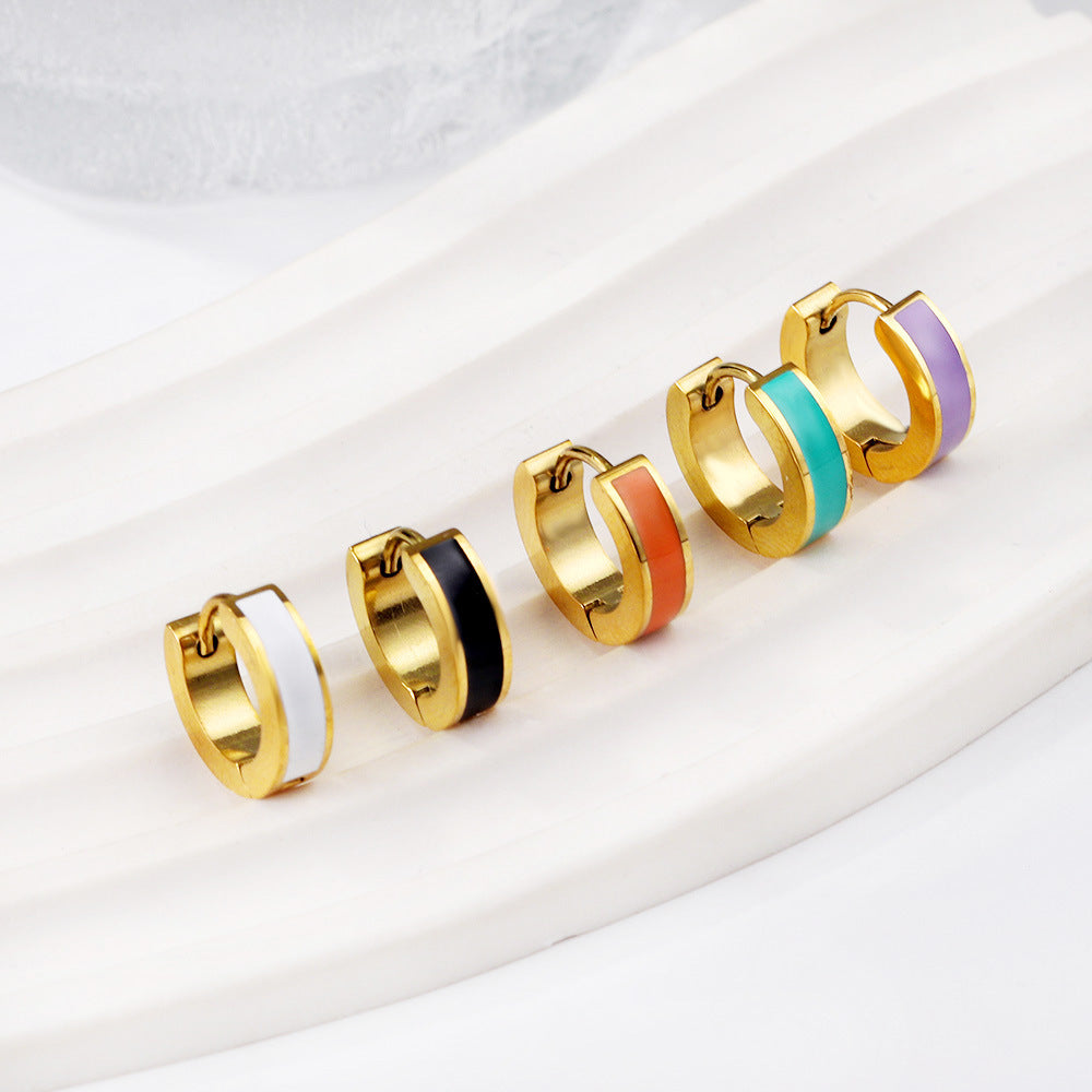 Damen Hängende Creolen mit elegantem Design und farbigen Akzenten Shop Nory