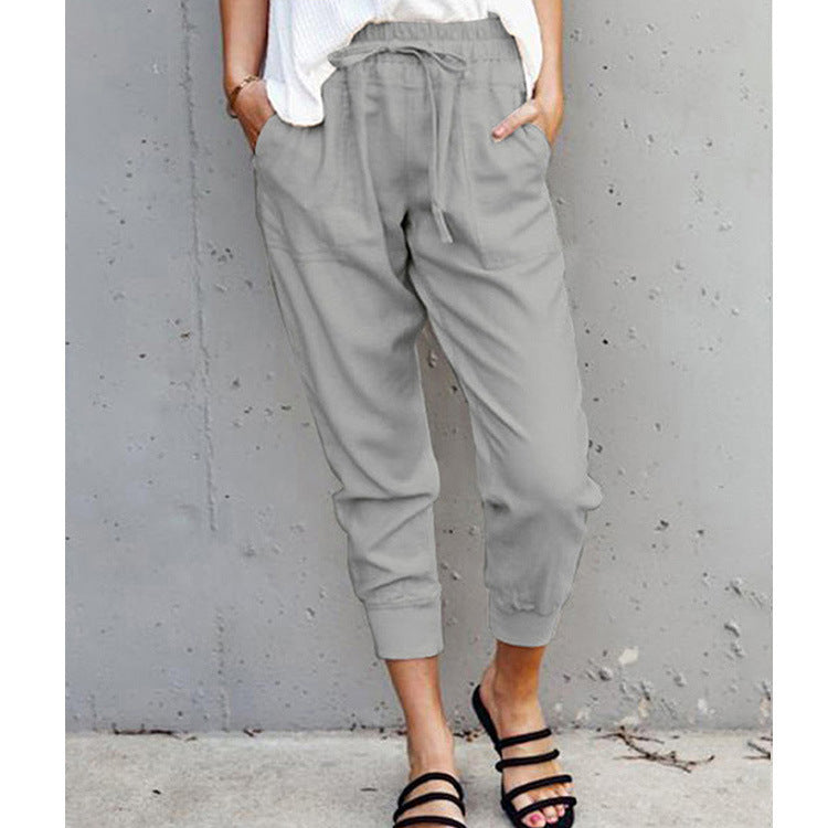 Damen Jogginghose mit elastischem Bund, Tunnelzug und Beinbündchen Shop Nory